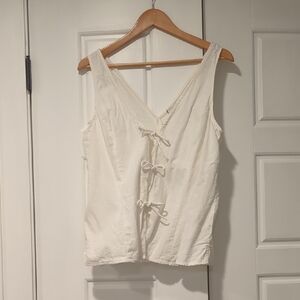 A New Day Cream Tank Top with Tie Details
